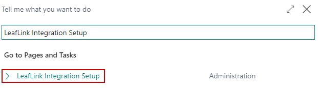 LeafLink Integration Setup in Global Search