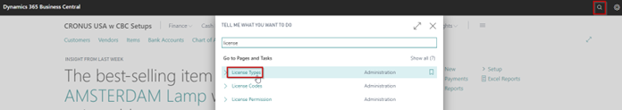 Navigate to License Types