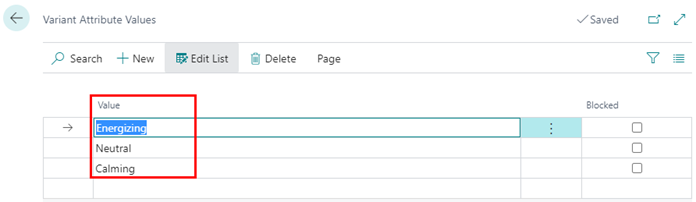 Master Variant Attributes