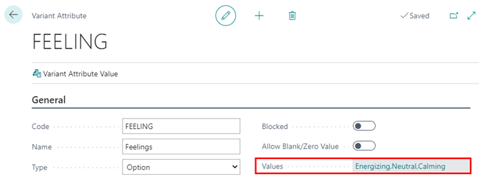 Master Variant Attributes