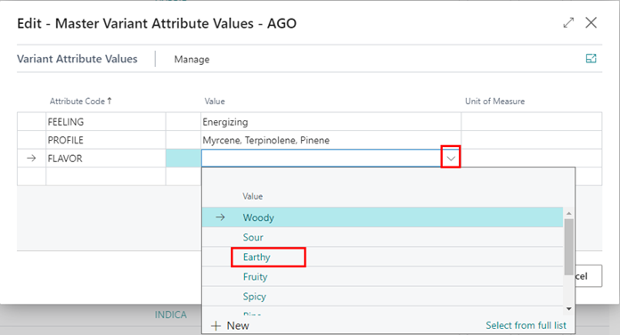 Master Variant Attributes