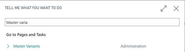 Search for Master Variants
